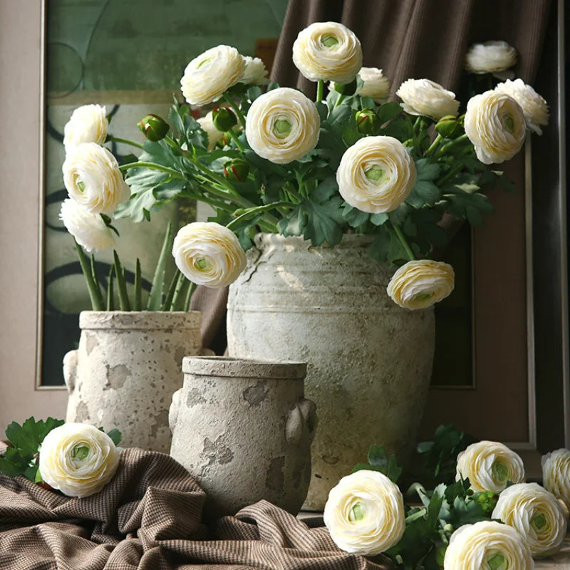 2 Head Dew Lotus Artificial Flowers Home Wedding Decor Arrangement Living Room Dining Table Flower Decoration Indoor Decoration