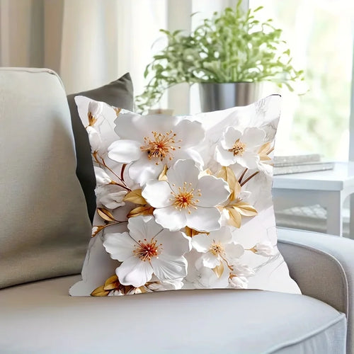 1pc, Super Soft Printed Flowers Fresh Throw Pillow Case，Print Cushion Cover，home decoration，18*18inch