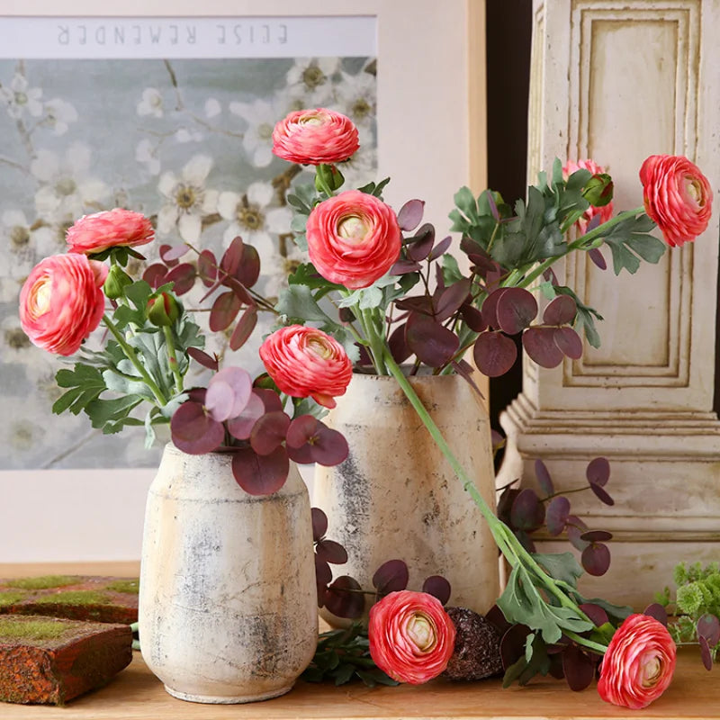 2 Head Dew Lotus Artificial Flowers Home Wedding Decor Arrangement Living Room Dining Table Flower Decoration Indoor Decoration