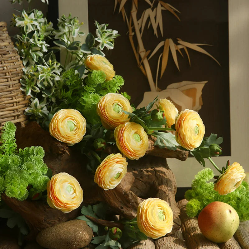 2 Head Dew Lotus Artificial Flowers Home Wedding Decor Arrangement Living Room Dining Table Flower Decoration Indoor Decoration